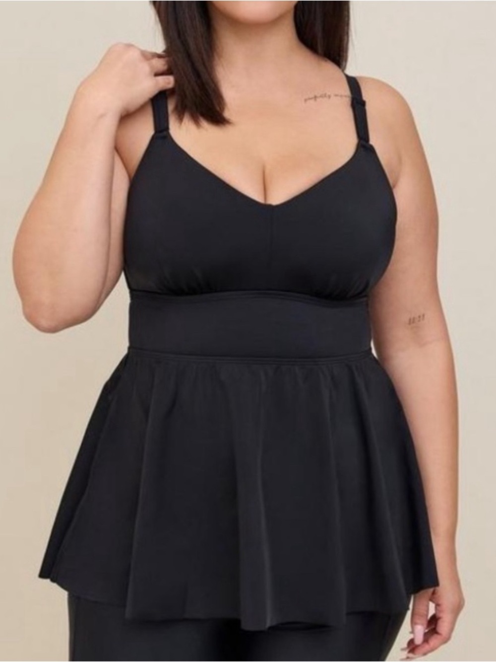 Torrid Wire Free Racerback Tankini Black Size 6X-D/DD NWT